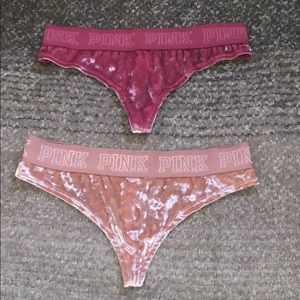 2 velvet thongs